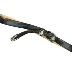 Brighton Museum Collection Women's Black Genuine Leather Casual Dress Belt